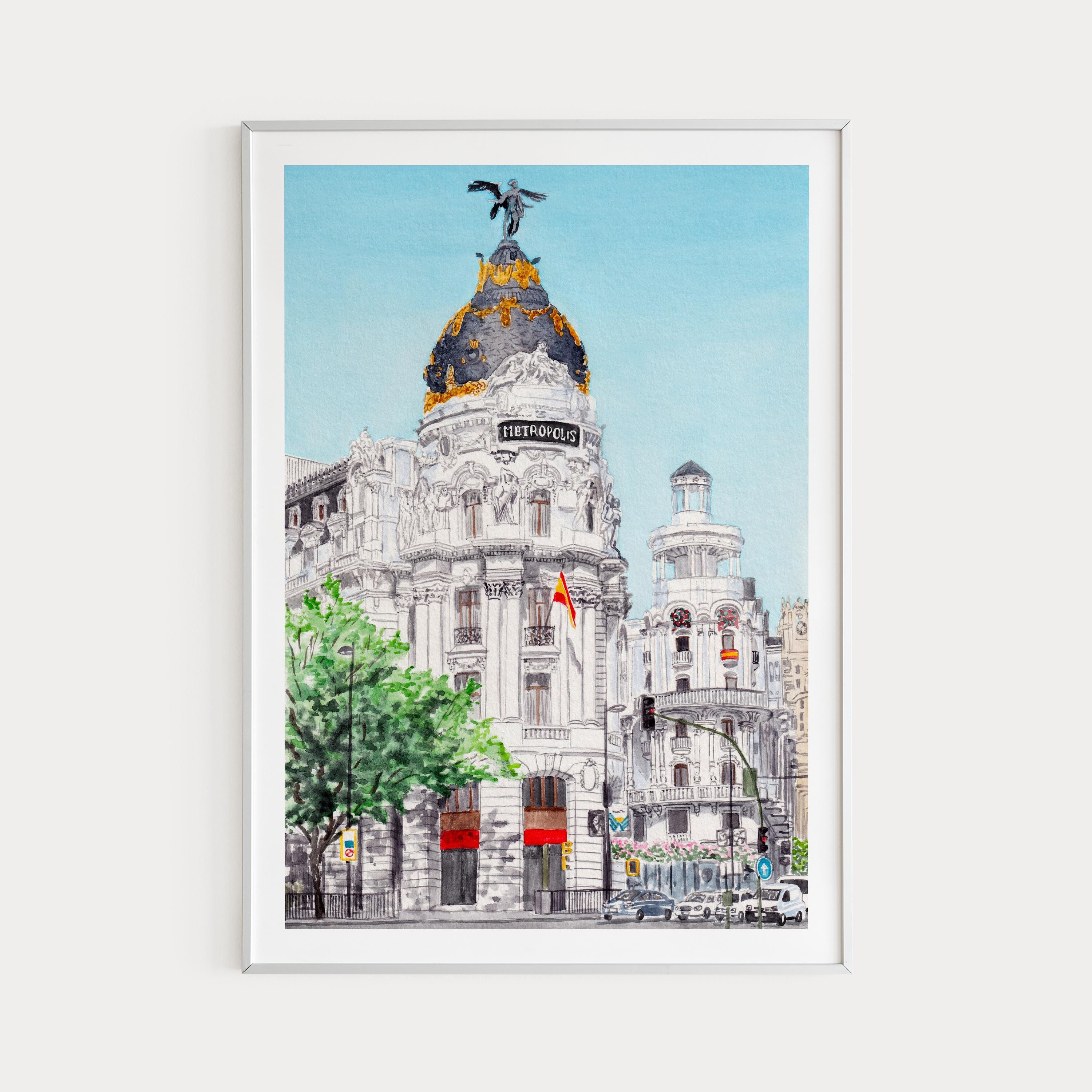 Madrid Print, Spain Wall Art, Madrid Cityscape, Watercolor Print, Spain Painting, Madrid Art Print, Spain Art, Europe Print, Travel Gift
