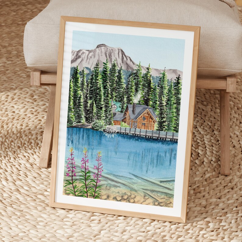 Yoho National Park Watercolor Print, Canada Wall Art, Digital Download image 4