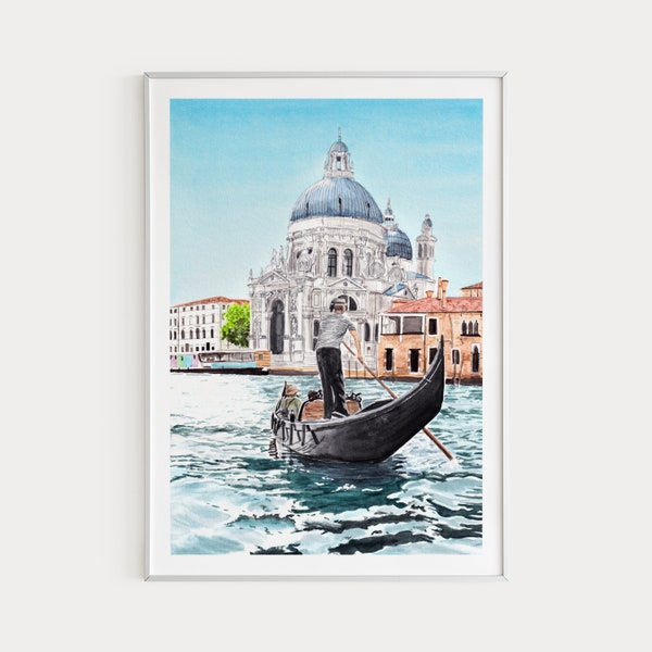 Impression de Venise, art mural Italie, peinture de Venise, impression aquarelle, art de l'Italie, impression d'art de Venise, paysage urbain de Venise, impression de l'Europe, cadeau de voyage