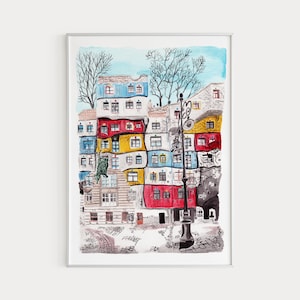 Vienna Print, Austria Wall Art, Watercolor Painting, Europe Art, Printable Art, Austria Wall Decor, Vienna Cityscape, Travel Gift