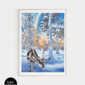 Lapland Finland, Lapland Print, Finland Art Print, Finland, Nordic Art, Finnish Lapland, Finland Wall Art, Winter Print, Finland Landscape