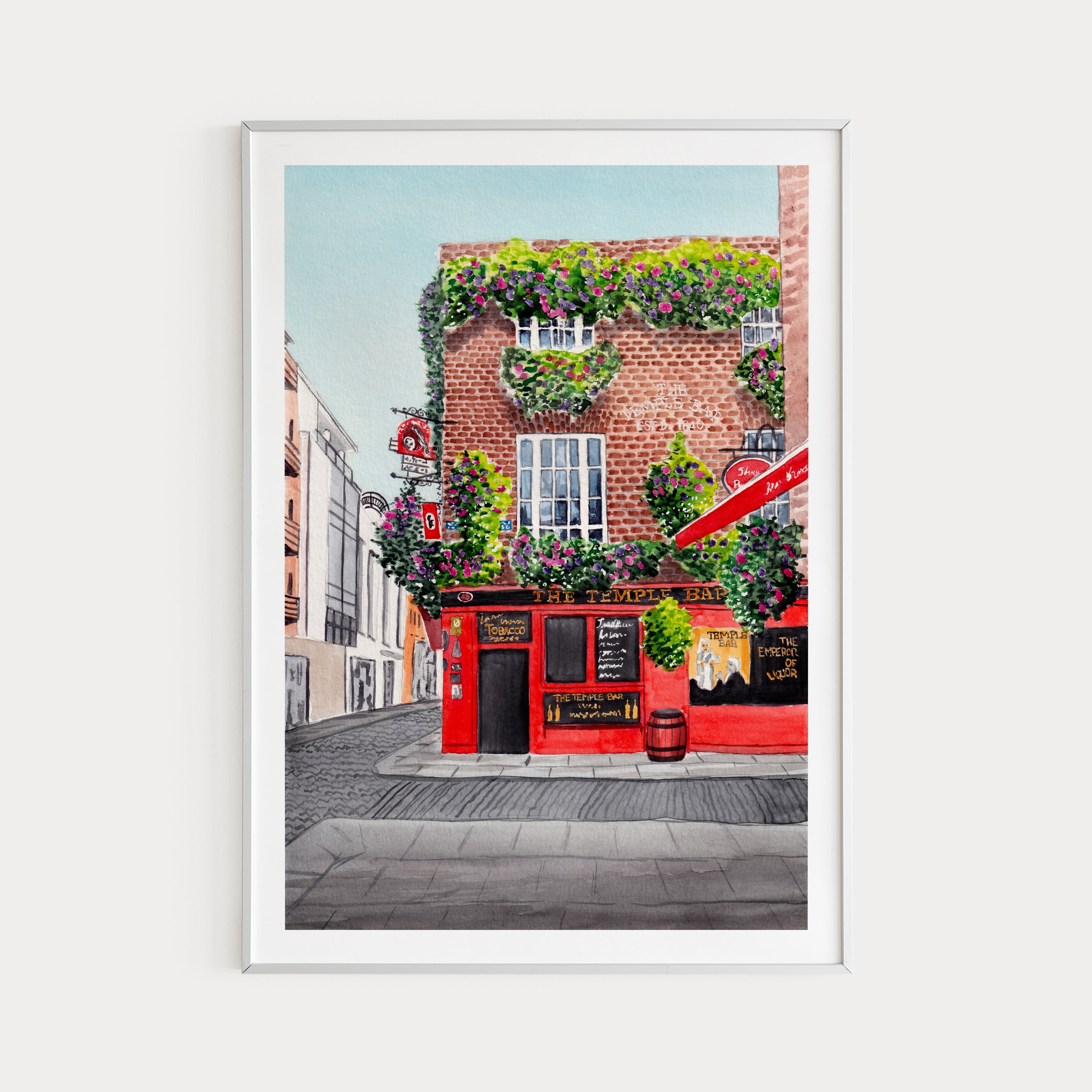 The Temple Bar Print, Ireland Wall Art, Dublin Art Print, Watercolor Print, Dublin Cityscape, Ireland Art, Europe Print, Travel Gift