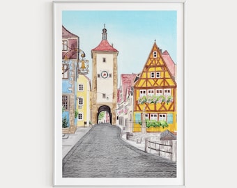 Rothenburg ob der Tauber Print, Germany Wall Art, Rothenburg Art Print, Rothenburg Wall Art, Germany Art Print, Europe Print, Travel Gift