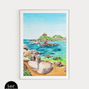 Cabo San Juan Print, Colombia Wall Art, Colombia Print, Tropical Print, Colombia Art Print, Colombia Art, Latin America Print, Travel Gift