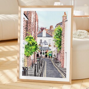 London Aquarell Druck, London Wandkunst, Hampstad Viertel, UK Reisegeschenk Bild 2