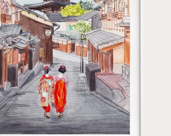 絵画 KYOTO Artirt High-quality REAL  SILVER Jun'ichiro Sekino: Nishijin (Kyoto) in Snow (Sold) – Egenolf
