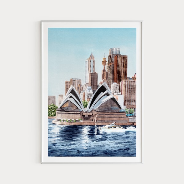 Sydney Print, Australia Wall Art, Sydney Art Print, Australia Cityscape, Sydney Painting, Australia Art, Aussie Print, Travel Gift