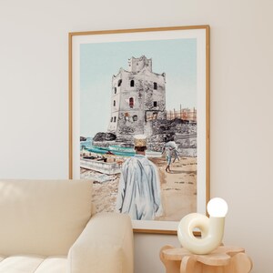 Mogadishu Watercolor Print, Somalia Wall Art, Mogadishu Cityscape Painting, Somali Coastal Decor image 3