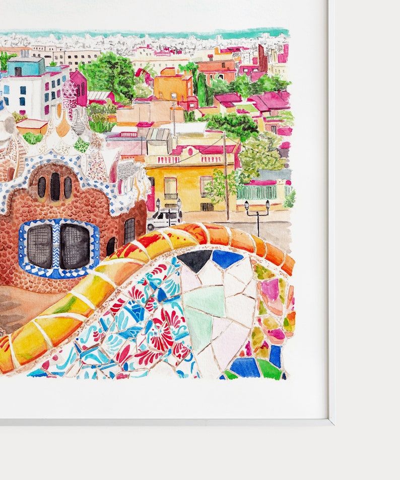 Barcelona Spain Barcelona Painting Spain Wall Art Barcelona Etsy