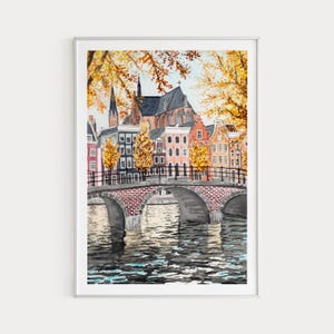 Amsterdam Art Print, Netherlands Print, Amsterdam Painting, Amsterdam Wall Art, Amsterdam City, Amsterdam Print, Europe Print, Travel Gift