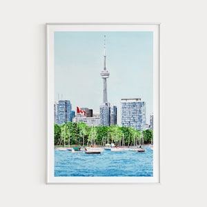 Toronto Canada Travel Print Watercolor Painting Canada Art Toronto Print Printable Art Canada Art Print Toronto Cityscape Housewarming Gift