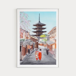 絵画 KYOTO Artirt High-quality REAL  SILVER Kyoto Print, Japan Wall Art, Japan Art Print, Kyoto