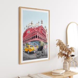 Lámina de acuarela de Calcuta, arte mural de la India, pintura de paisaje urbano de Calcuta, decoración bohemia india, descarga digital / NorrskenArt imagen 7