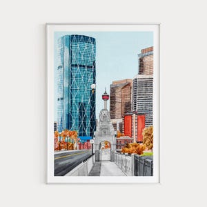 Calgary Print, Canada Wall Art, Alberta Canada, Calgary Wall Art, Calgary Art Print, Travel Gift, Canada Print, Calgary Cityscape