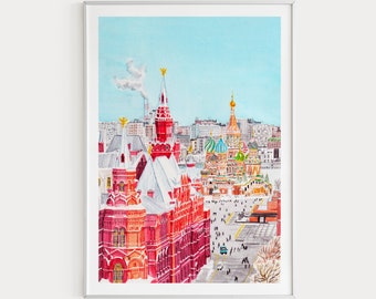 Moscow Print, Russia Wall Art, St. Basil Cathedral, Russian Art, Moscow Art Print, Europe Print, Russia Print, Moscow Wall Art, Travel Gift