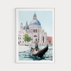 ヴェネツィアのプリント、イタリアの壁アート、ヴェネツィアの絵画、水彩画のプリント、イタリアのアート、ヴェネツィアのアートプリント、ヴェネツィアの街並み、ヨーロッパのプリント、旅行ギフト
