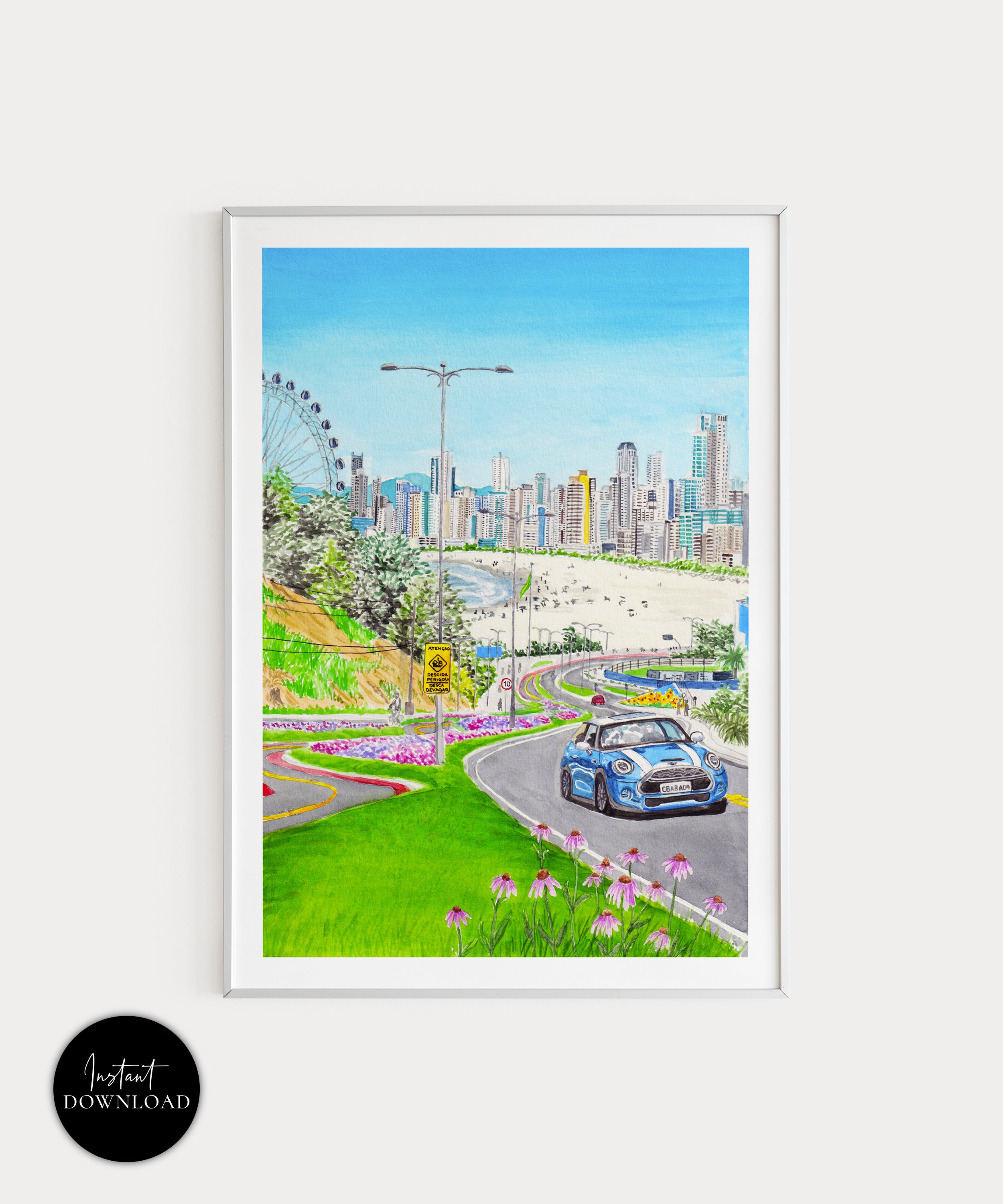 Balneário Camboriú Print, Brazil Wall Art, Santa Catarina, Brazil Art Print, South America Print, Brazil Print, Travel Gift, Brazilian Art