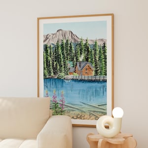 Yoho National Park Watercolor Print, Canada Wall Art, Digital Download image 3