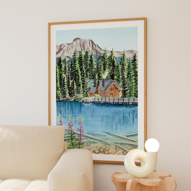 Yoho National Park Watercolor Print, Canada Wall Art, Digital Download image 3