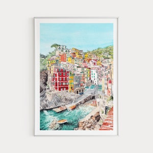 Cinque Terre Print, Italy Art Print, Cinque Terre, Italian Riviera, Italy Wall Art, Cinque Terre Art, Travel Gift, Cinque Terre Painting