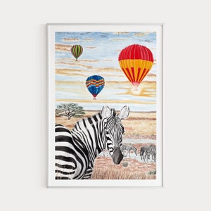 Kenya Print, African Safari Art, Zebra Print, Kenya Painting, Kenya Wall Art, Travel Gift, Kenya Art, Printable Art, Nursery wall decor