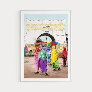 Ethiopia Print, Ethiopia Wall Art, Harar Cityscape, Ethiopia Art Print, Ethiopia Painting, Ethiopia Art, Africa Print, Travel Gift