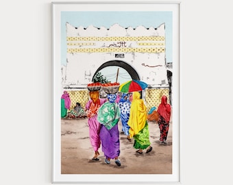 Ethiopia Print, Ethiopia Wall Art, Harar Cityscape, Ethiopia Art Print, Ethiopia Painting, Ethiopia Art, Africa Print, Travel Gift