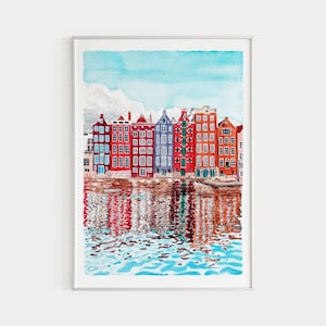 Amsterdam Print, Netherlands Print, Amsterdam Painting, Amsterdam Wall Art, Amsterdam City Print, Amsterdam Cityscape, Amsterdam Wall Decor