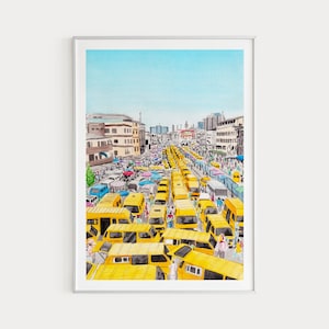 Lagos Print, Nigeria Wall Art, Lagos Cityscape, Nigeria Print, Nigeria Decor, Lagos Art Print, Lagos Painting, Africa Art, Travel Gift