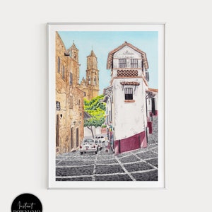 Taxco Print, Mexico Wall Art, Mexico Art Print, Taxco Cityscape, Mexico Art, Taxco de Alarcón, Mexican Art, Latin America Print, Travel Gift