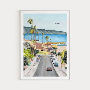 San Diego Print, California Wall Art, Watercolor Painting, United States, San Diego Cityscape, California Printable, USA Art, Travel Gift