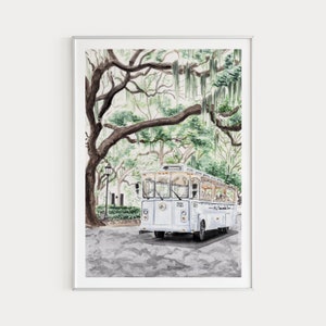 Savannah Print, Georgia Wall Art, Watercolor Painting, Savannah Art Print, Savannah Cityscape, Georgia Print, Travel Gift, USA Print