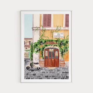 Trastevere Print, Rome Wall Art, Watercolor Painting, Italian Art, Italy Wall Decor, Rome Cityscape, Italy Printable Art, Housewarming Gift