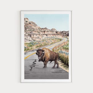 North Dakota Print, Watercolor Painting, United States Wall Art, Printable Art, North Dakota Landscape, North Dakota Decor, Travel Gift