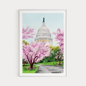Aquarell Druck, Aquarell Poster, Aquarell Druck, Aquarell Druck, Washington City Map, Reise Geschenk, Wandbild, USA Wand-Dekor, printable Art