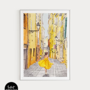 Cote d&#39;Azur, French Riviera, French Art, France Wall Art, France Art Print, Europe Print, France, Cote d&#39;Azur Print, France Wall Decor