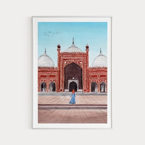 Badshahi Mosque Print, Pakistan Wall Art, Lahore Print, Pakistan Art Print, Pakistan Print, Travel Gift, Asia print, Lahore Cityscape