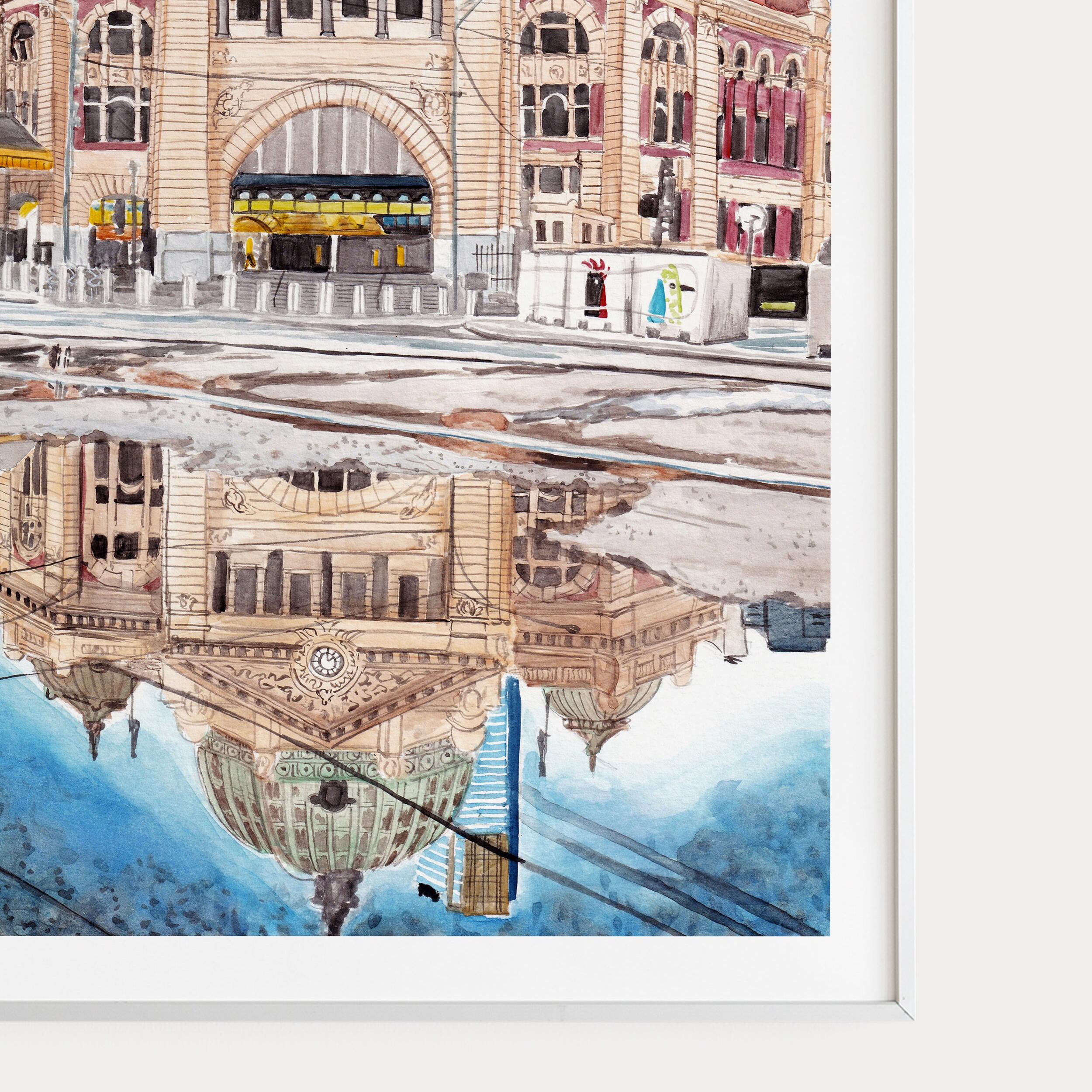 オーストラリアの旅（水彩画） メルボルンのプリント、オーストラリアのウォールアート、メルボルンの
