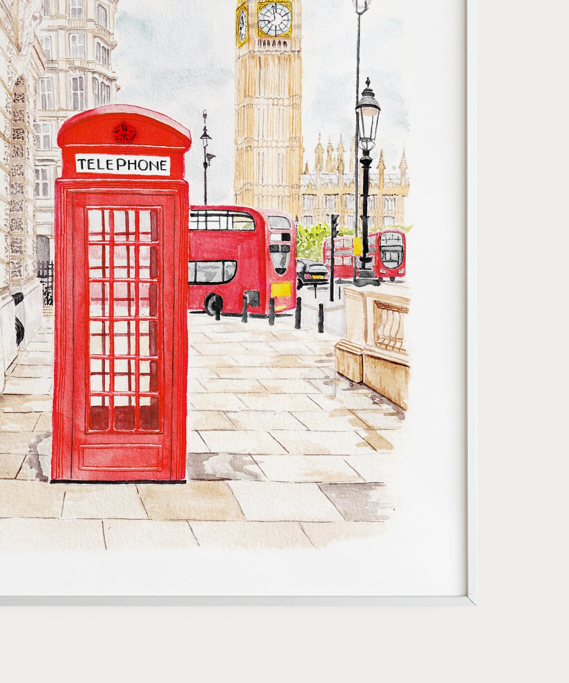 London Art Print London Watercolor Painting London Wall Art Etsy