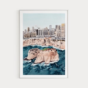 Beirut Print Lebanon Wall Art Watercolor Painting Lebanon Print Travel Art Printable Wall Decor Beirut Art Middle East Housewarming Gift
