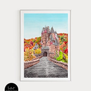 Burg Eltz Castle Art Print, Germany Wall Art, Eltz Castle, Europe Print, Germany Art, Germany Print, Wierschem Castle, Travel Gift