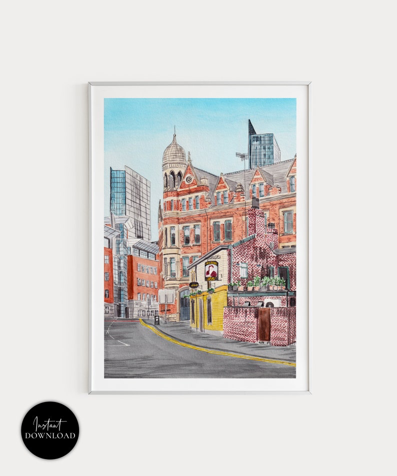 Manchester Print England Wall Art Manchester Art Print UK Etsy