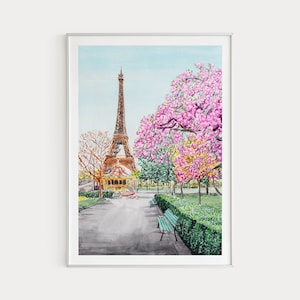 Paris Print, France Wall Art, Eiffel Tower Print, Paris Cityscape, Paris Art, Watercolor Print, Printable Art, Europe Print, Travel Gift