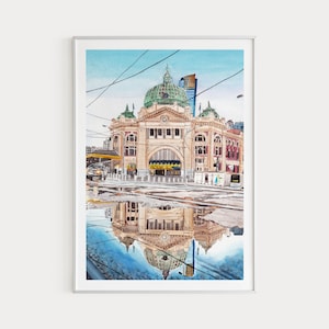 Melbourne Print, Australia Wall Art, Melbourne Painting, Australia Art Print, Aussie Print, Melbourne Cityscape, Australia Art, Travel Gift
