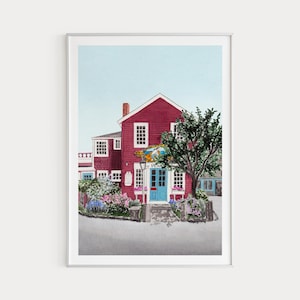 Rockport MA Print, Massachusetts Wall Art, Watercolor Painting, Rockport USA Art, Rockport Landscape, Patriotic Print, Travel Gift