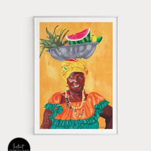 Colombian Palenquera, Colombia Print, Palenquera Portrait, Colombia Art Print, Palenquera Art Print, Colombian Art, Palenquera Print