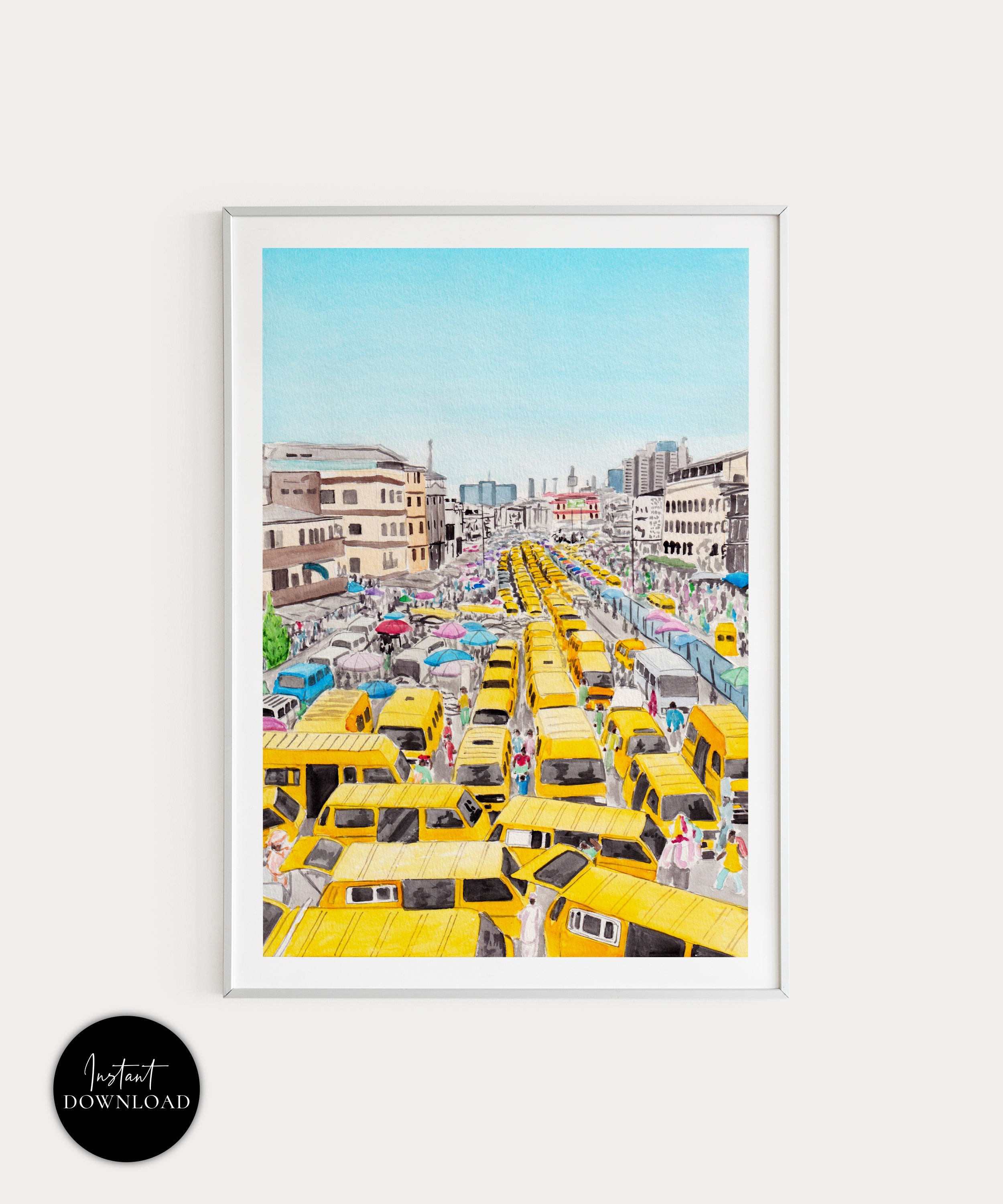 Lagos Print Nigeria Wall Art Lagos Cityscape Nigeria Print Etsy