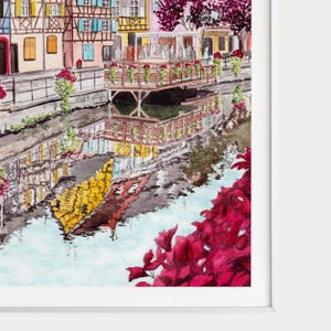 Colmar Watercolor Print, France Wall Art, Alsace French Cityscape Painting (Digital Download) image 3
