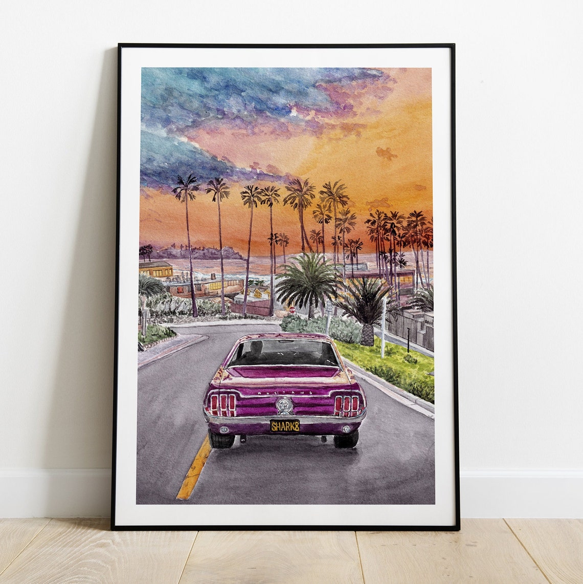 Los Angeles Print California Art Print Los Angeles Painting Etsy