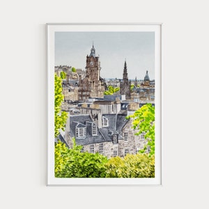 Edinburgh Print, Scotland Wall Art, Edinburgh Cityscape, Watercolor Painting, Scotland Wall Decor, Scottish Art, Europe Print, Travel Gift